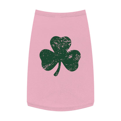 St. Patrick's Day Pet Tank Top with Shamrock Design