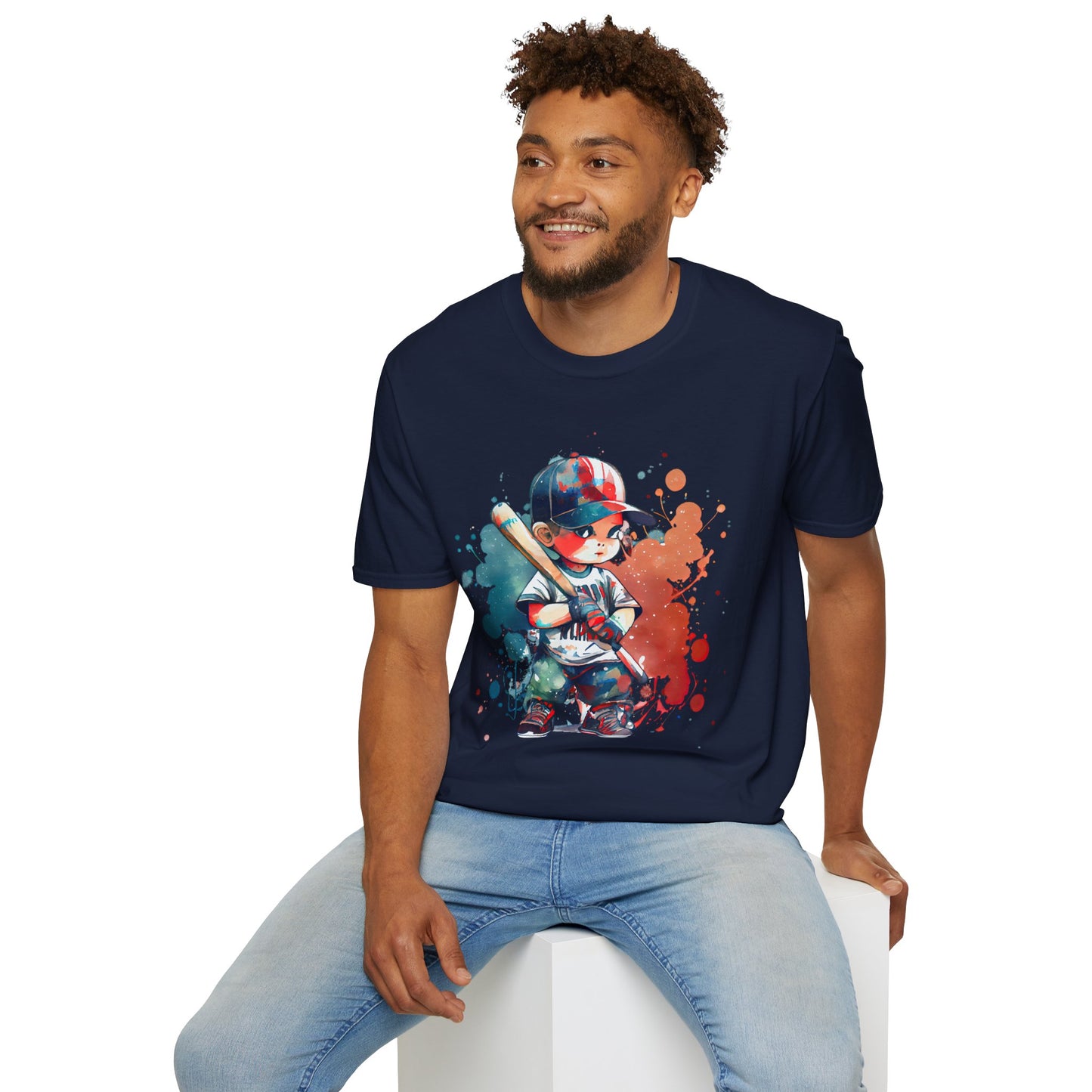 Baseball Kid Splash Art T-Shirt - Creative Unisex Soft style Tee