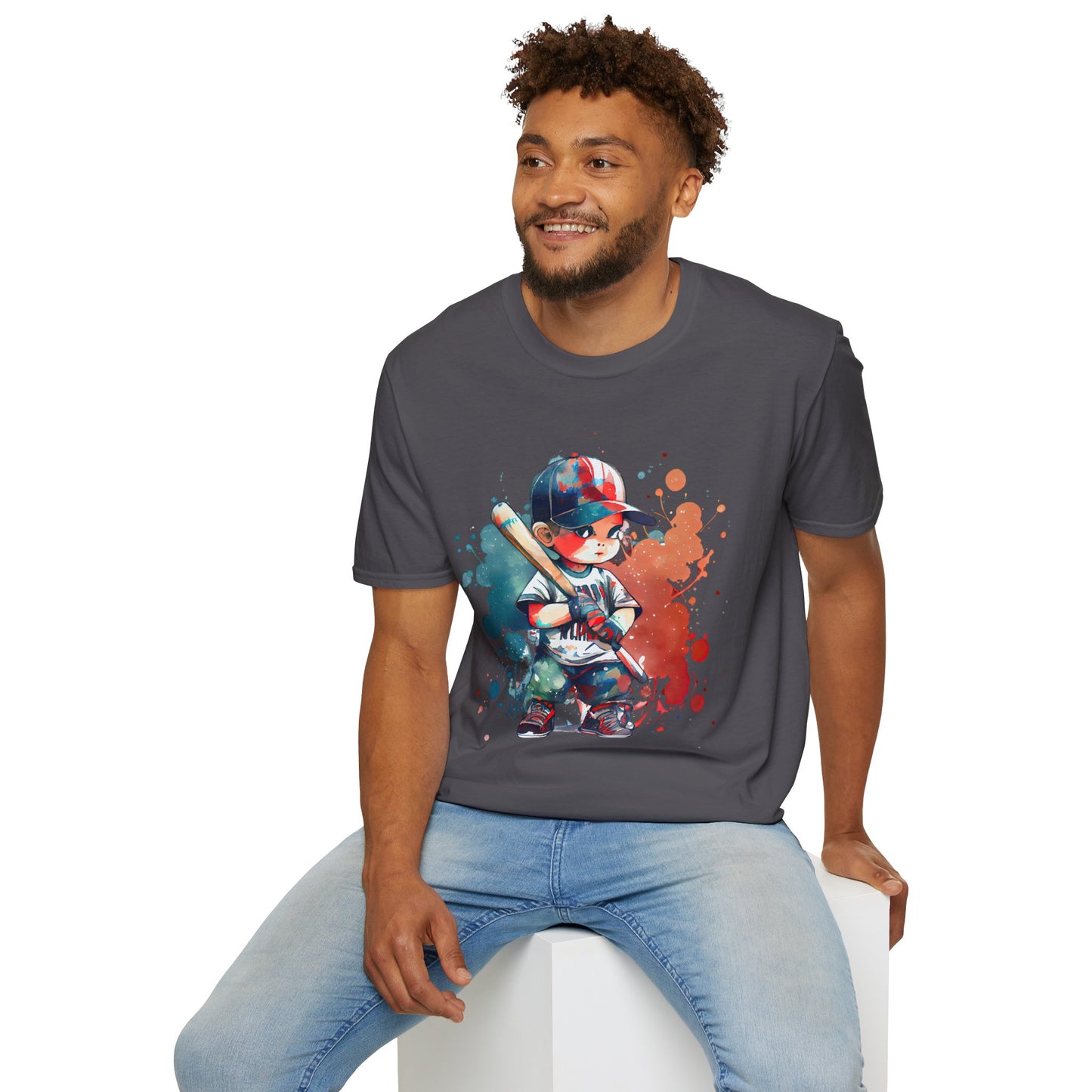 Baseball Kid Splash Art T-Shirt - Creative Unisex Soft style Tee