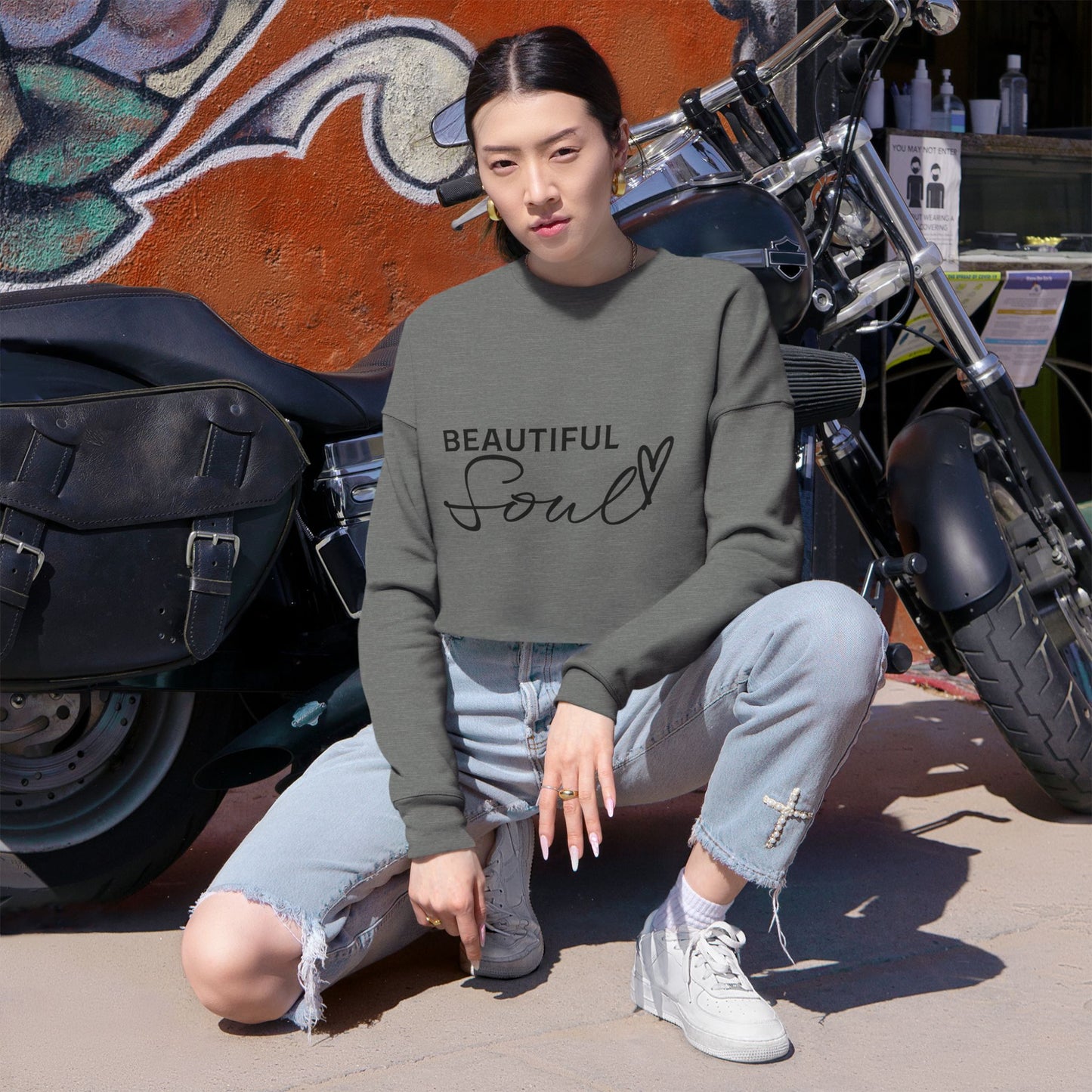 Beautiful Soul Women's Cropped Sweatshirt - Trendy Fashion for Self-Love & Positivity
