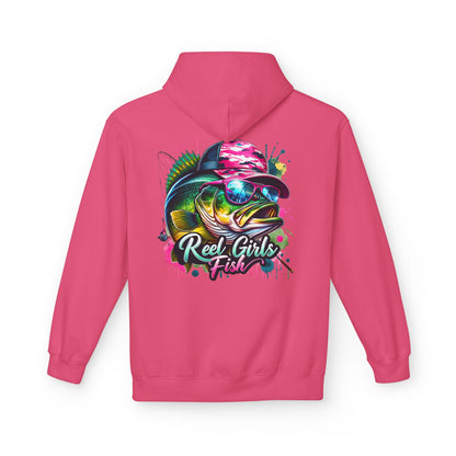 "Reel Girls Fish" Hoodie -  Midweight Fleece for Fishing Enthusiasts