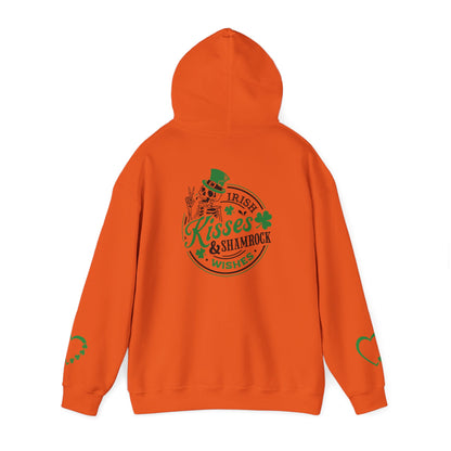 St. Patrick's Day Love Hoodie - Irish Kisses & Shamrock Wishes Sweatshirt
