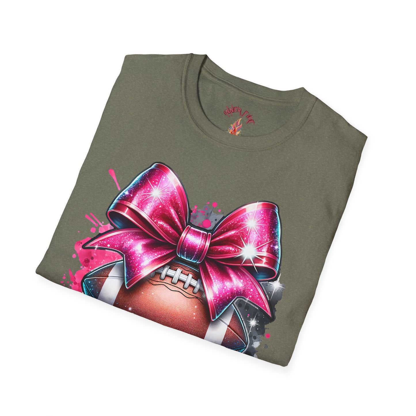 Pink Bow Football T-Shirt