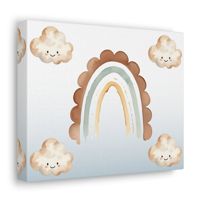 Cheerful Rainbow & Clouds Canvas Gallery Wraps | Whimsical Art for Kids' Rooms