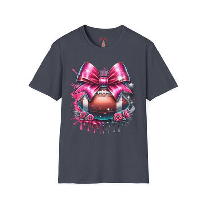 Pink Bow Football T-Shirt