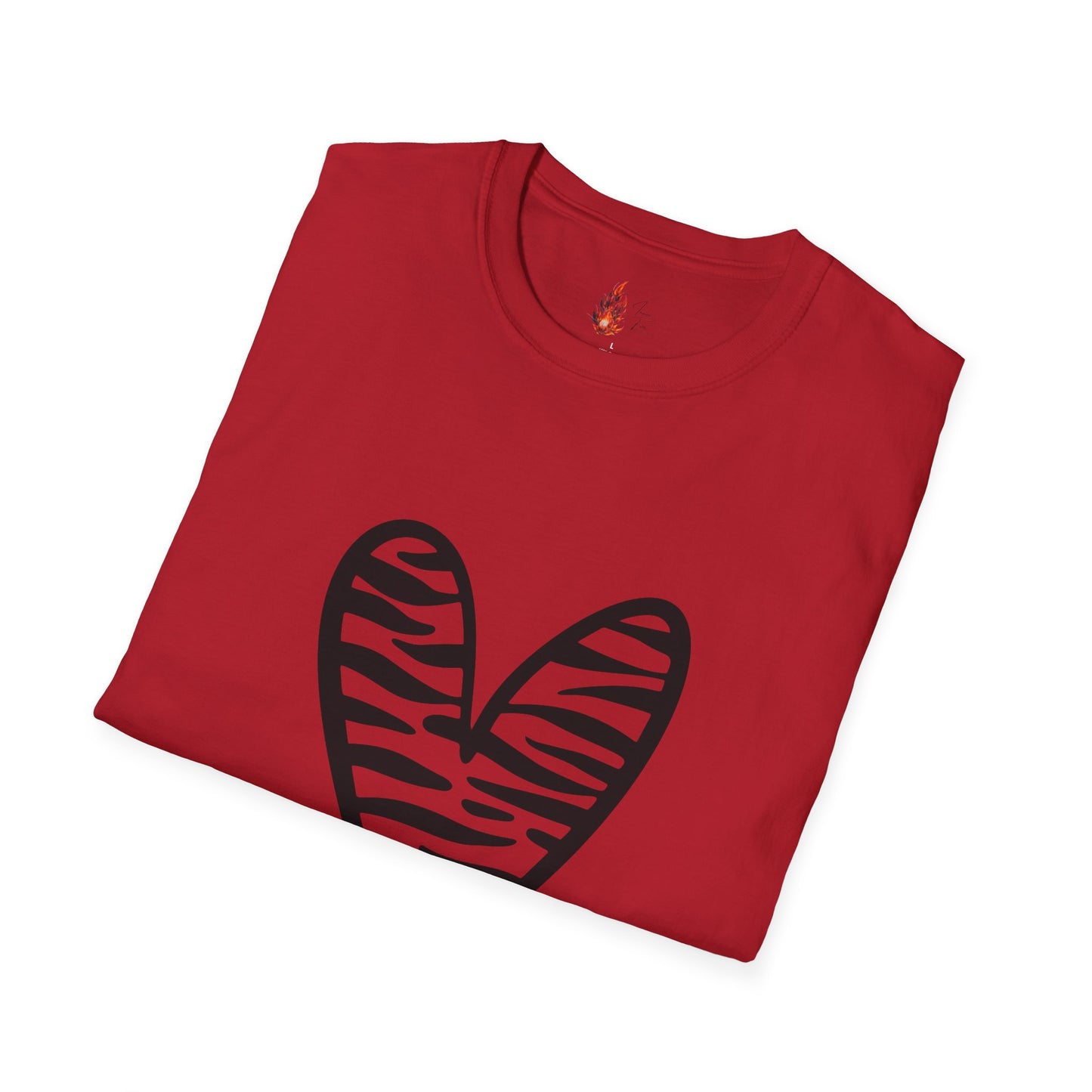 Zebra Heart Unisex Softstyle T-Shirt - Trendy Casual Wear for Animal Lovers
