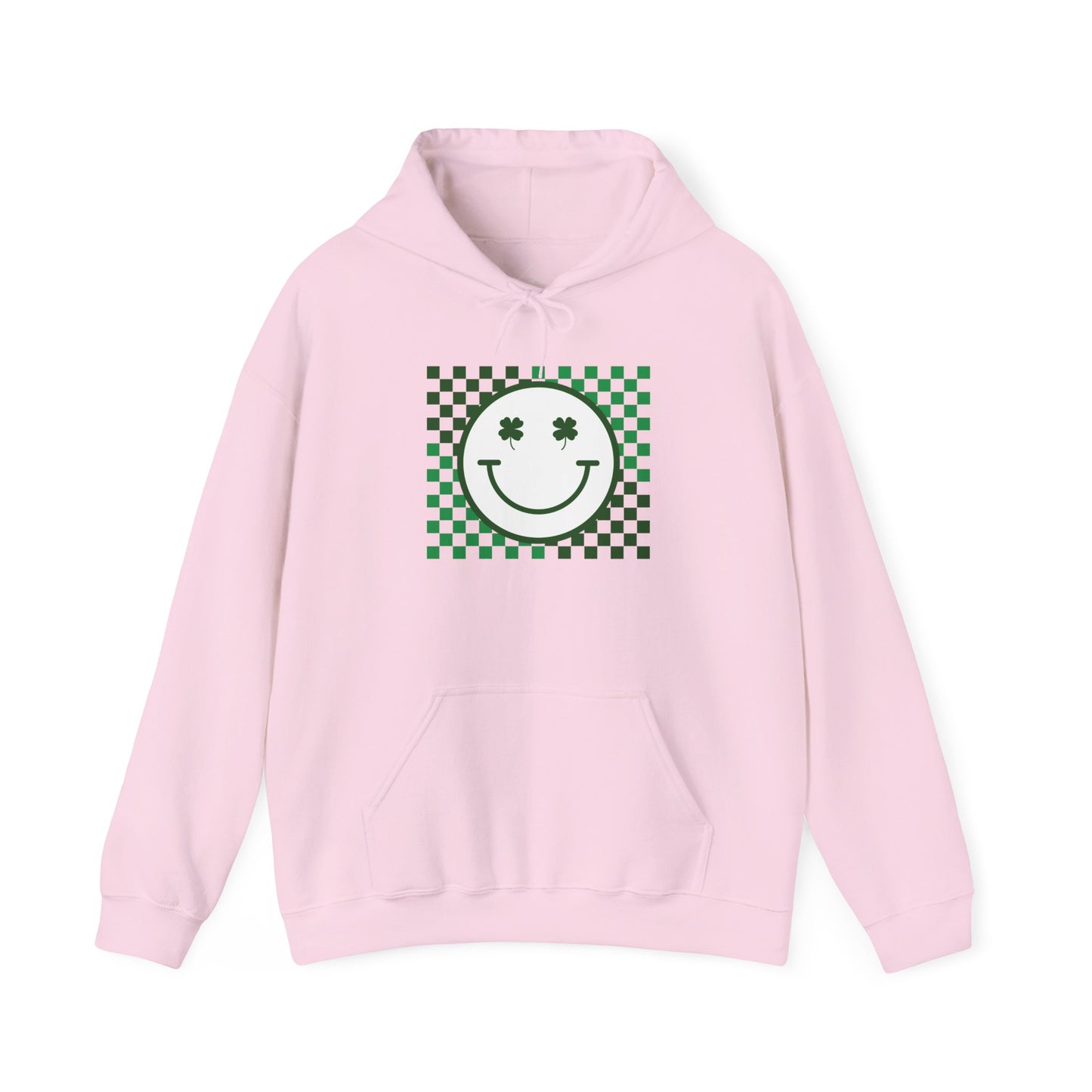 St. Patrick's Day Green Checker Smiley Hoodie