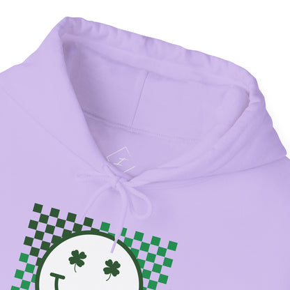 St. Patrick's Day Green Checker Smiley Hoodie