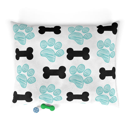 Stylish Pet Bed with Bone and Paw Print Design for Dogs and Cats