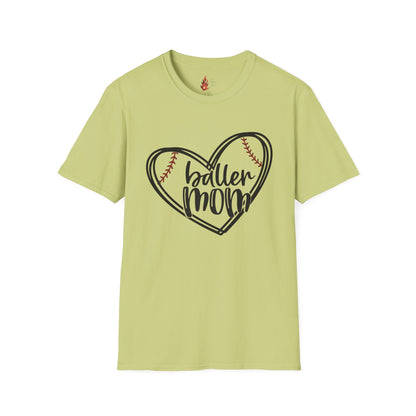 Baller Mom T-Shirt - Unisex Softstyle Tee for Sports Moms