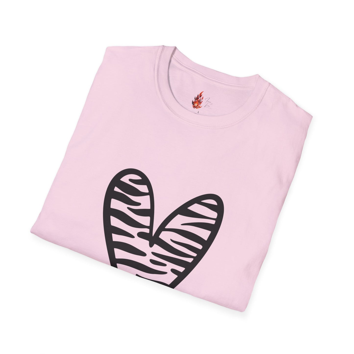 Zebra Heart Unisex Softstyle T-Shirt - Trendy Casual Wear for Animal Lovers