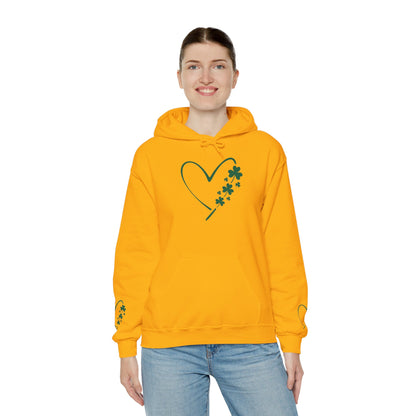 Lucky Heart Floral Hoodie for Unisex - St. Patrick's Day Sweatshirt