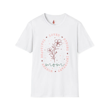 'Loved, Strong, Beautiful, Mom' Floral Design