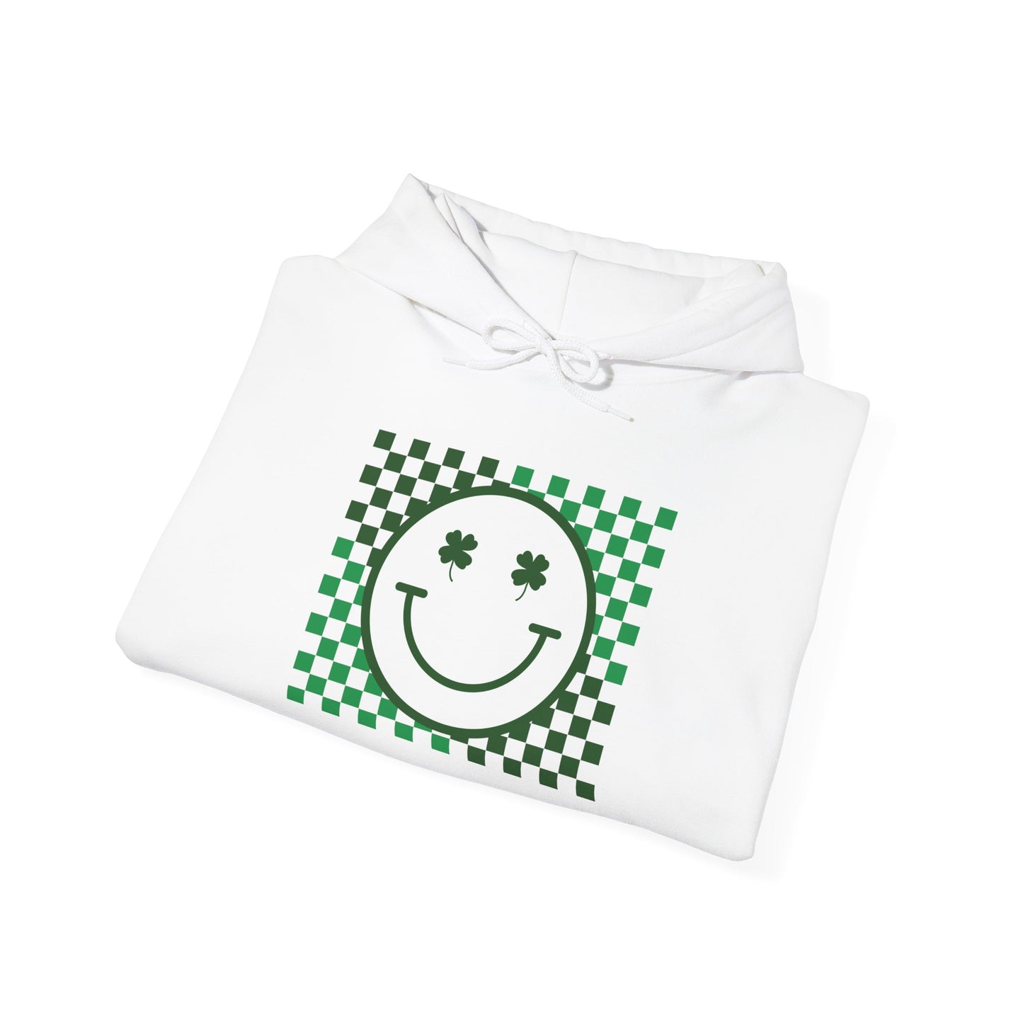 St. Patrick's Day Green Checker Smiley Hoodie