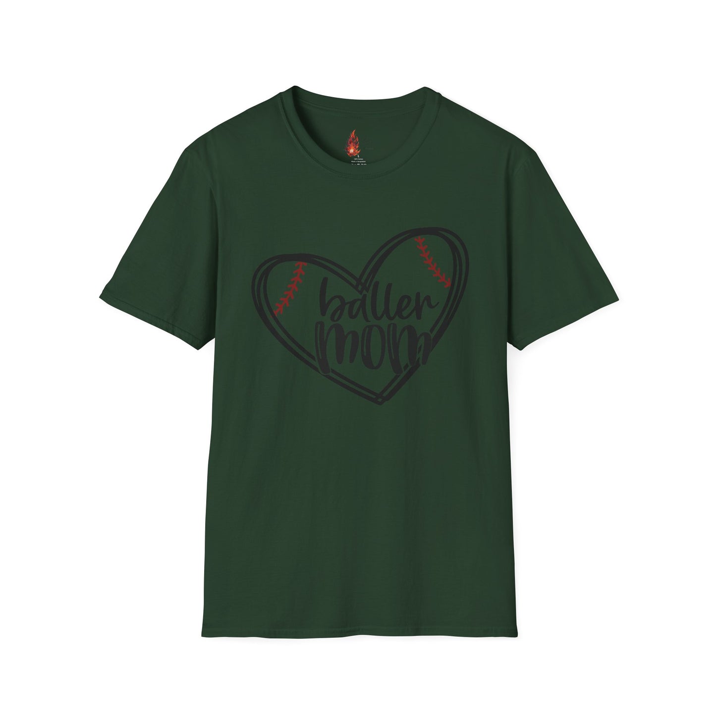 Baller Mom T-Shirt - Unisex Softstyle Tee for Sports Moms