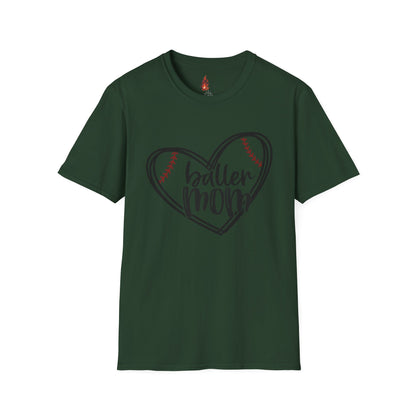 Baller Mom T-Shirt - Unisex Softstyle Tee for Sports Moms