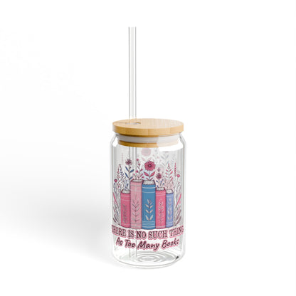 Book Lover Sipper Glass 16oz Drinkware for Readers, Eco-Friendly Straw, Perfect for Bookworms