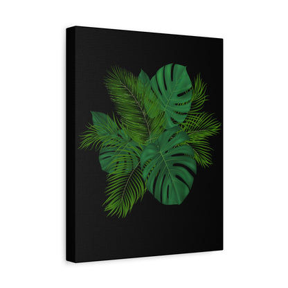 Canvas Art Palm Leaves with a black background