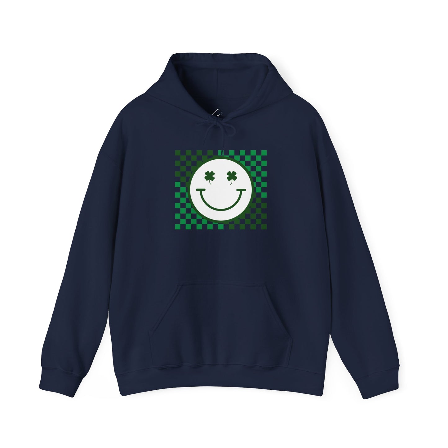 St. Patrick's Day Green Checker Smiley Hoodie