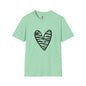 Zebra Heart Unisex Softstyle T-Shirt - Trendy Casual Wear for Animal Lovers