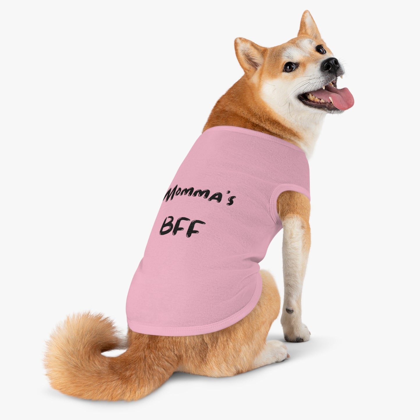 Cute Pet Tank Top - 'Momma's BFF' Dog Apparel for Everyday Wear
