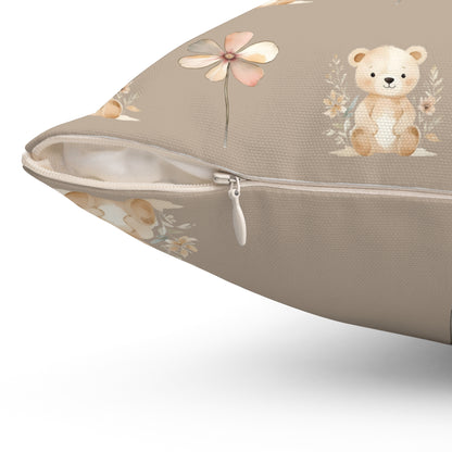 Cute Floral Bear Decorative Pillow for Cozy Spaces