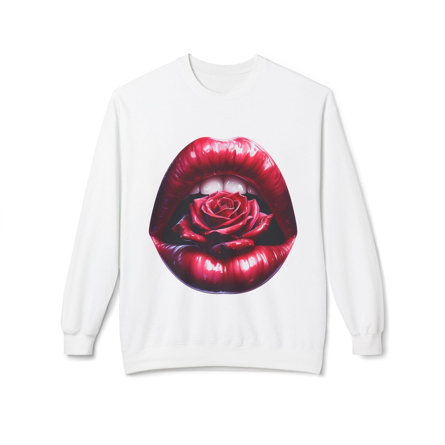 Floral Lips Crewneck Sweatshirt for Trendy Fashion Lovers