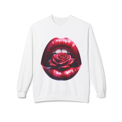 Floral Lips Crewneck Sweatshirt for Trendy Fashion Lovers