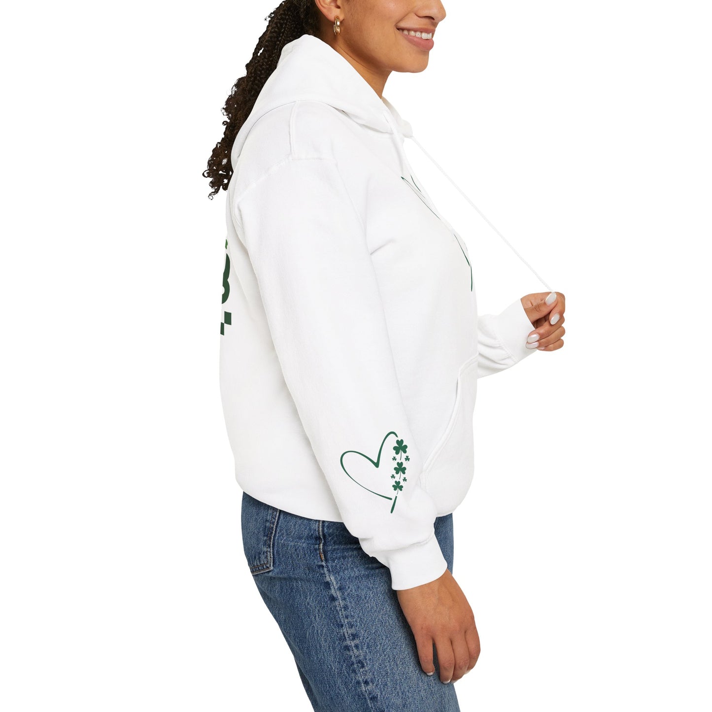 Lucky Heart Floral Hoodie for Unisex - St. Patrick's Day Sweatshirt