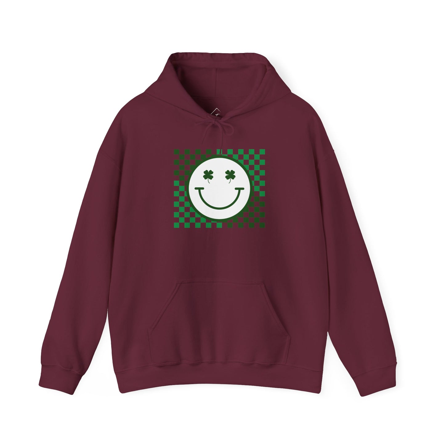 St. Patrick's Day Green Checker Smiley Hoodie