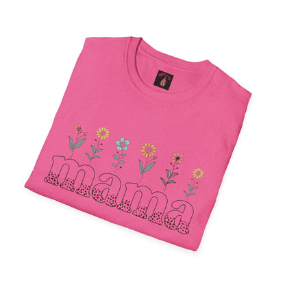 Floral Mama T-Shirt for Moms - Unisex Softstyle Tee