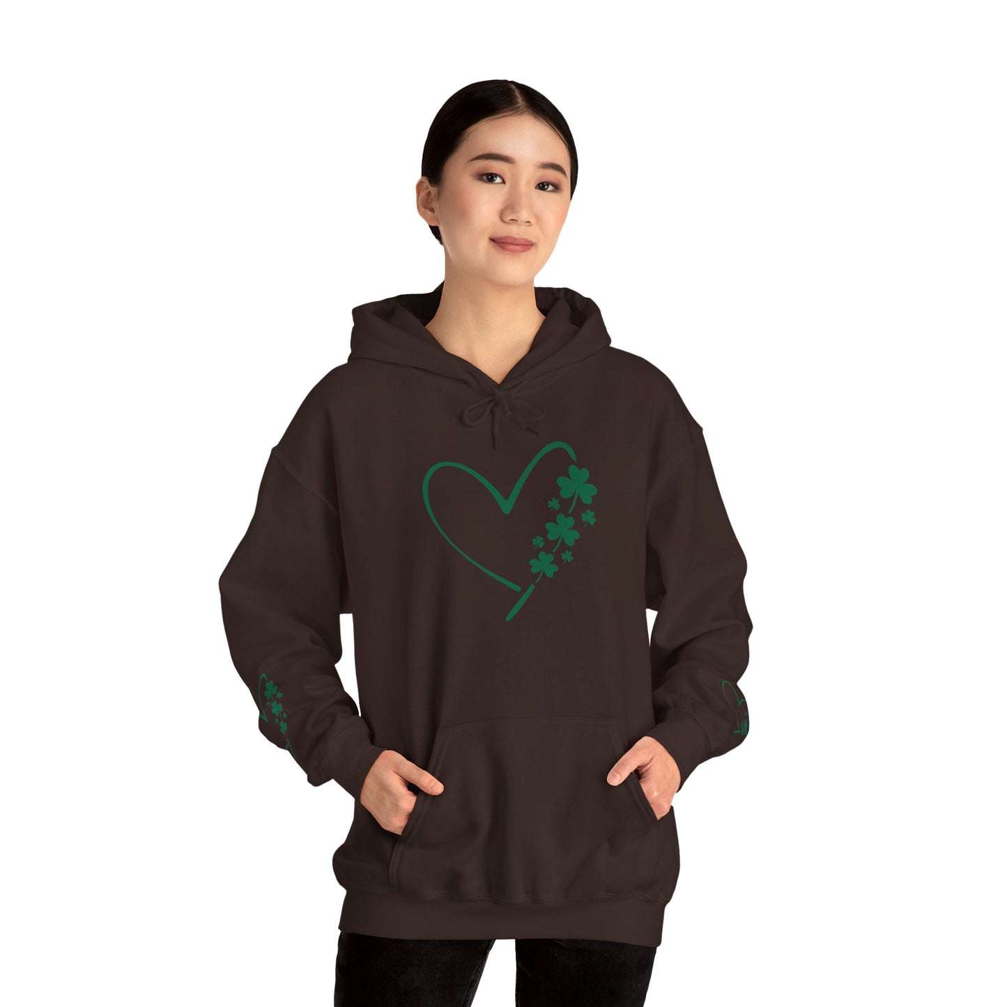 Lucky Heart Floral Hoodie for Unisex - St. Patrick's Day Sweatshirt