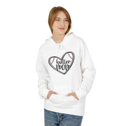 Baller Mom Fleece Hoodie - Cozy Midweight Sweatshirt for Sports Enthusiasts