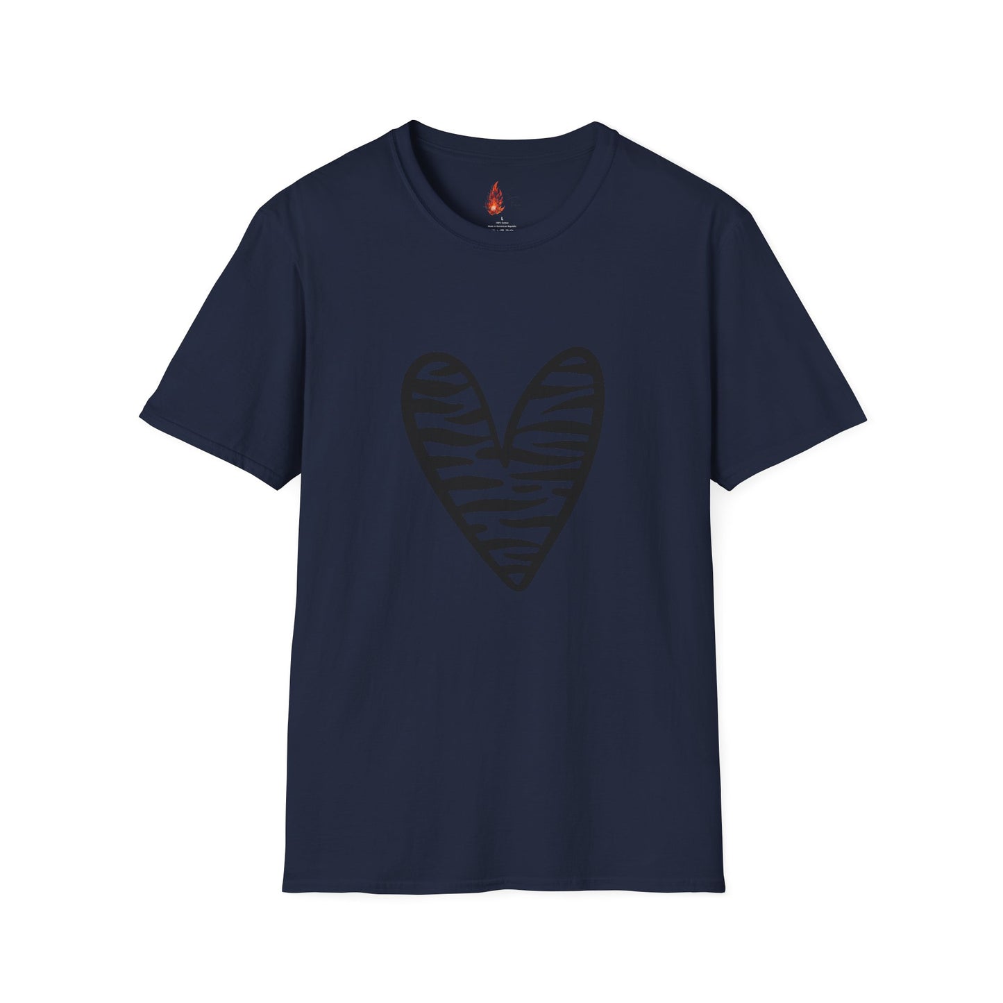Zebra Heart Unisex Softstyle T-Shirt - Trendy Casual Wear for Animal Lovers
