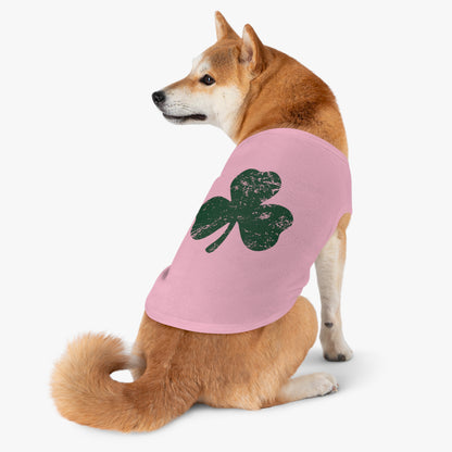 St. Patrick's Day Pet Tank Top with Shamrock Design