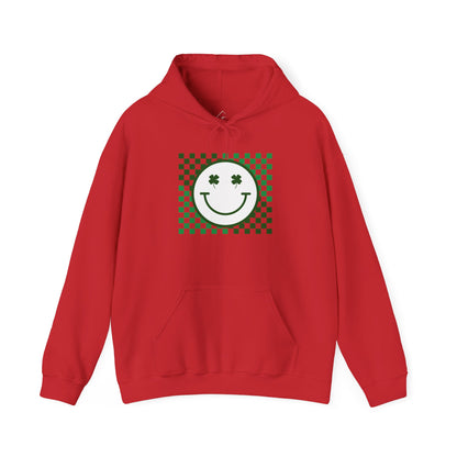 St. Patrick's Day Green Checker Smiley Hoodie