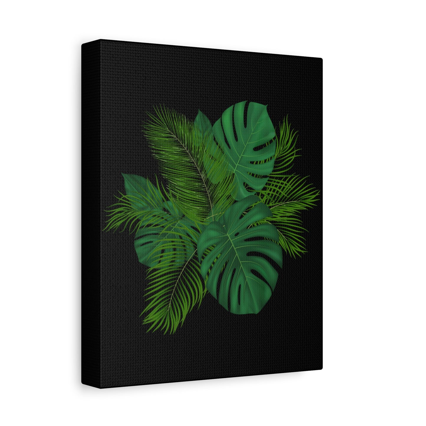Canvas Art Palm Leaves with a black background