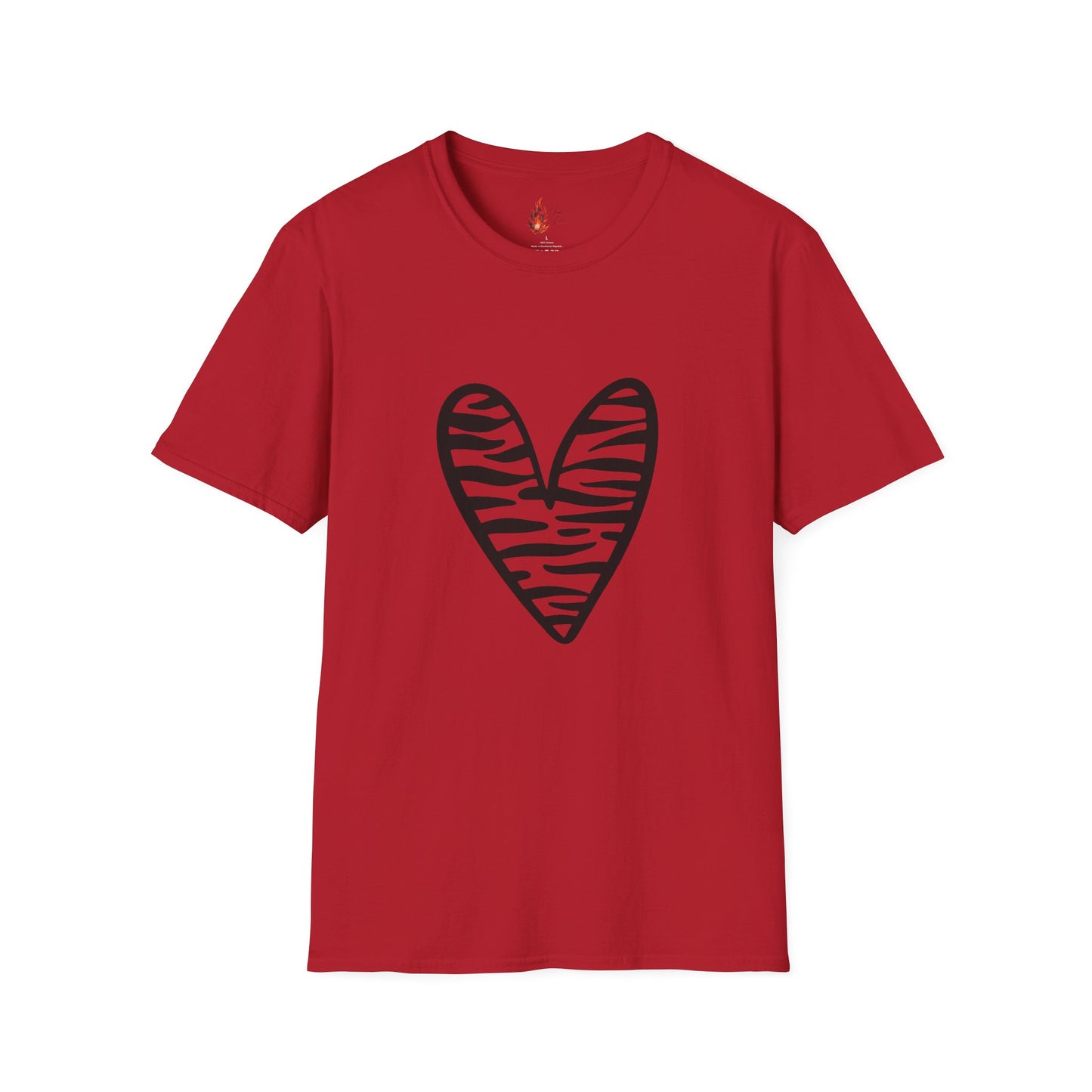 Zebra Heart Unisex Softstyle T-Shirt - Trendy Casual Wear for Animal Lovers