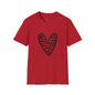 Zebra Heart Unisex Softstyle T-Shirt - Trendy Casual Wear for Animal Lovers