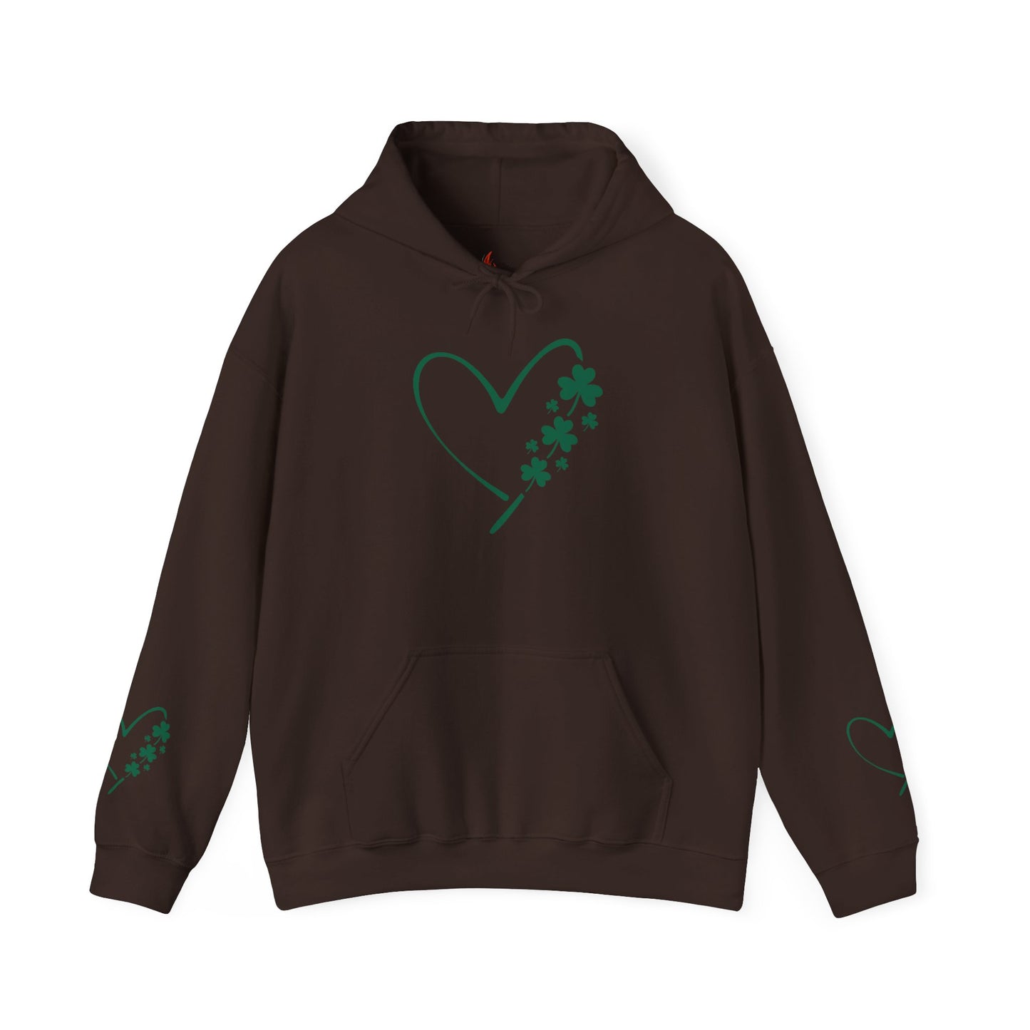 Lucky Heart Floral Hoodie for Unisex - St. Patrick's Day Sweatshirt