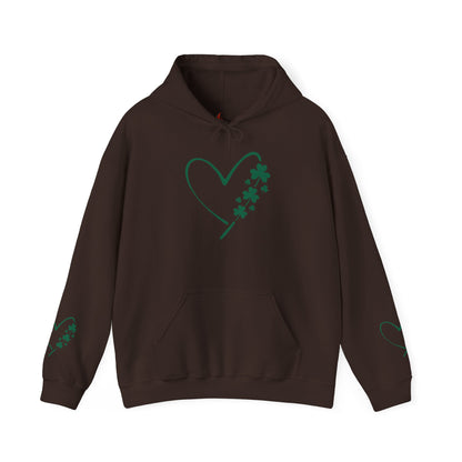 Lucky Heart Floral Hoodie for Unisex - St. Patrick's Day Sweatshirt