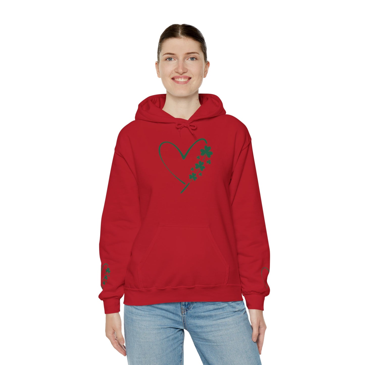 Lucky Heart Floral Hoodie for Unisex - St. Patrick's Day Sweatshirt
