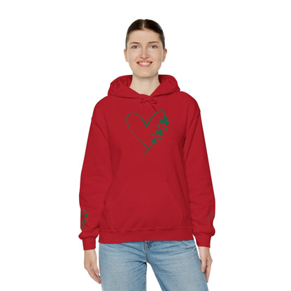 Lucky Heart Floral Hoodie for Unisex - St. Patrick's Day Sweatshirt