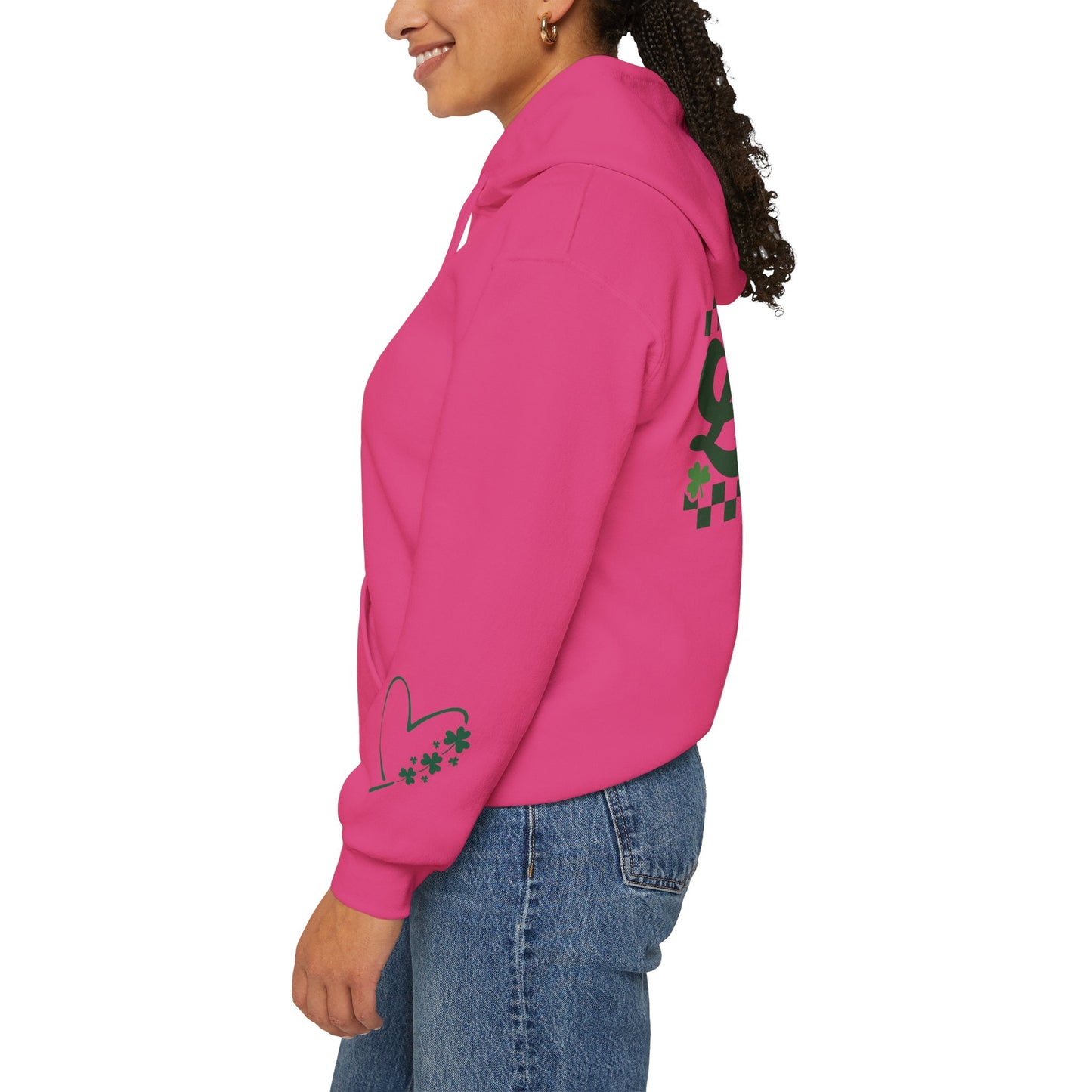 Lucky Heart Floral Hoodie for Unisex - St. Patrick's Day Sweatshirt