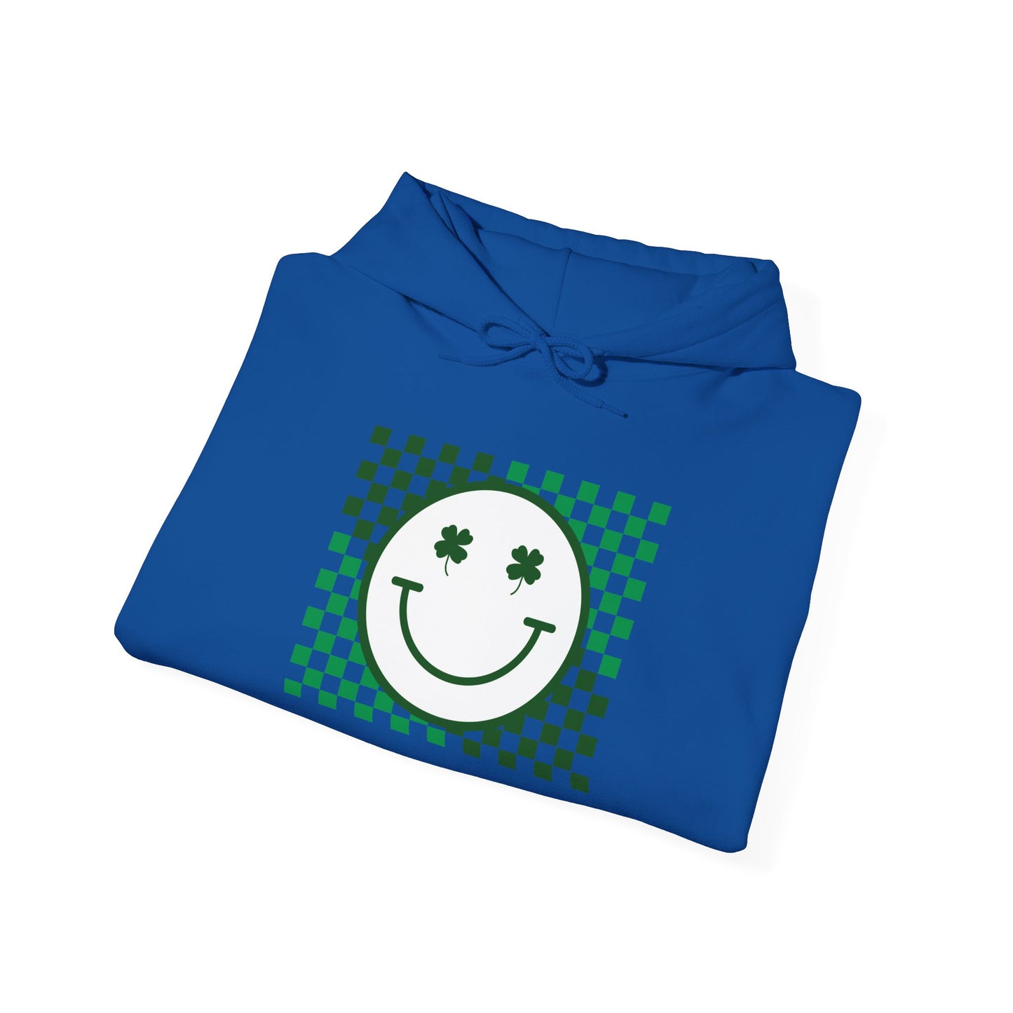 St. Patrick's Day Green Checker Smiley Hoodie