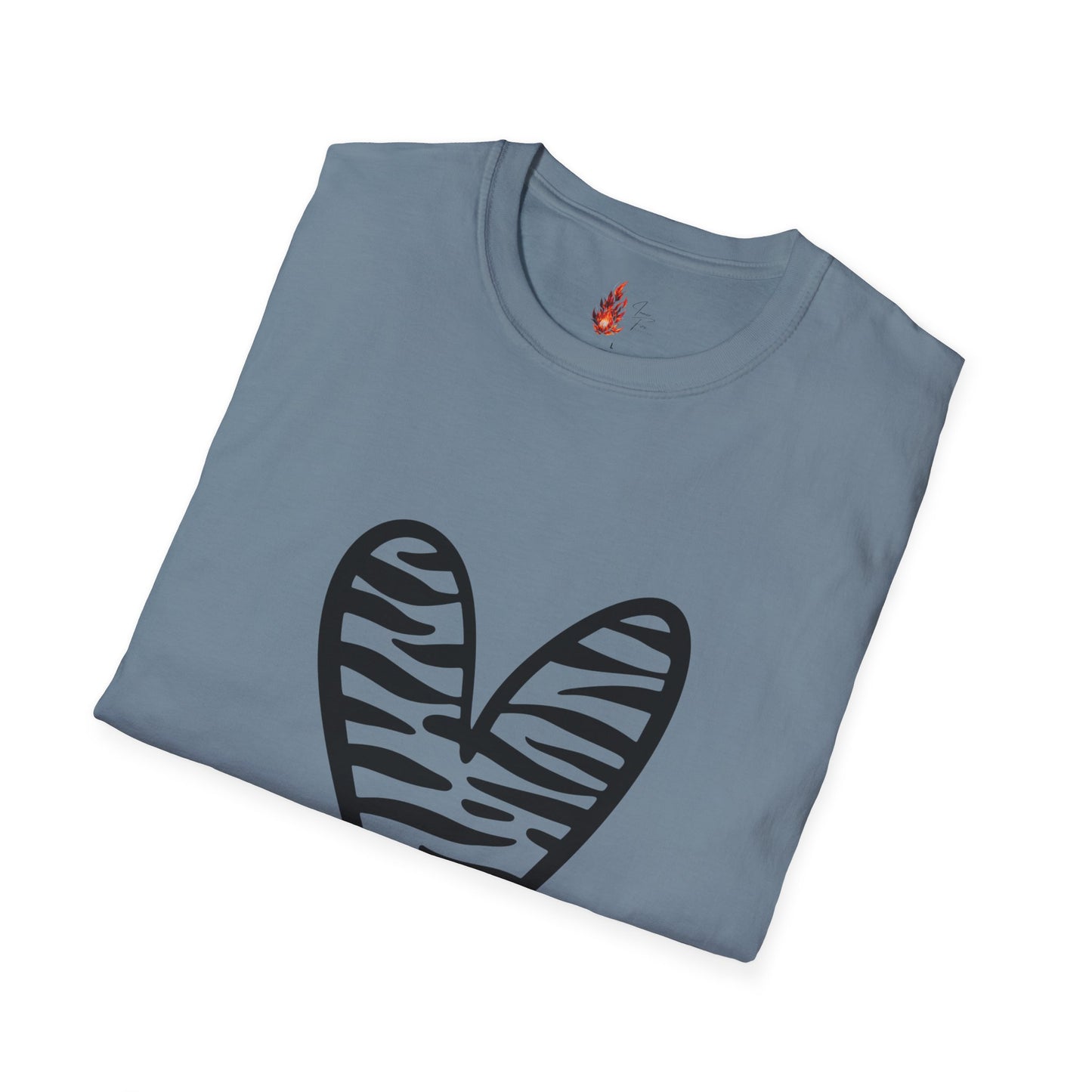 Zebra Heart Unisex Softstyle T-Shirt - Trendy Casual Wear for Animal Lovers