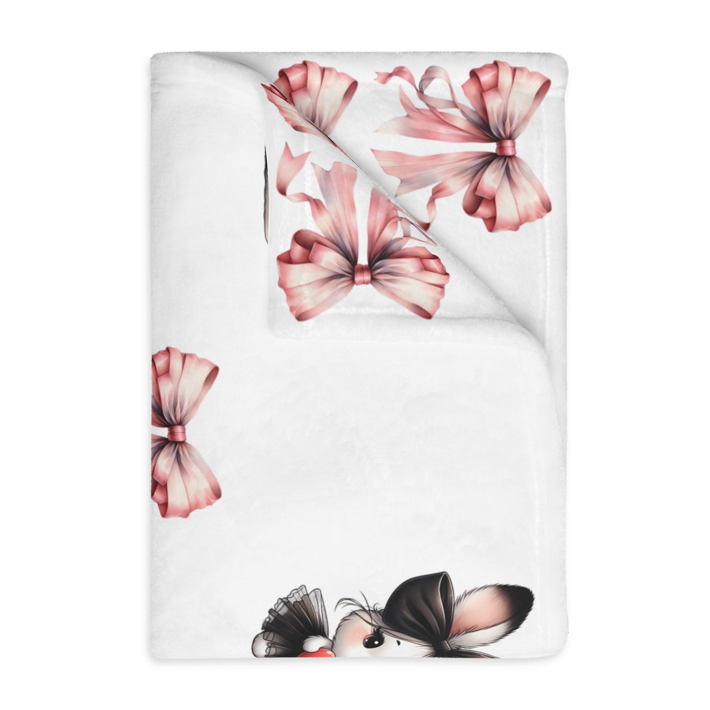 Cute Bunny Love Velveteen Blanket - Two-Sided Print for Cozy Decor