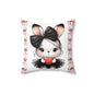 Adorable Bunny Love Square Pillow - Cute Rabbit Design for Kids' Rooms & Cozy Decor