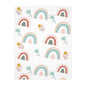 Colorful Rainbow Floral Velveteen Blanket - Cozy Two-Sided Print for All Seasons