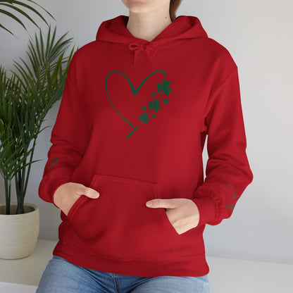 Lucky Heart Floral Hoodie for Unisex - St. Patrick's Day Sweatshirt